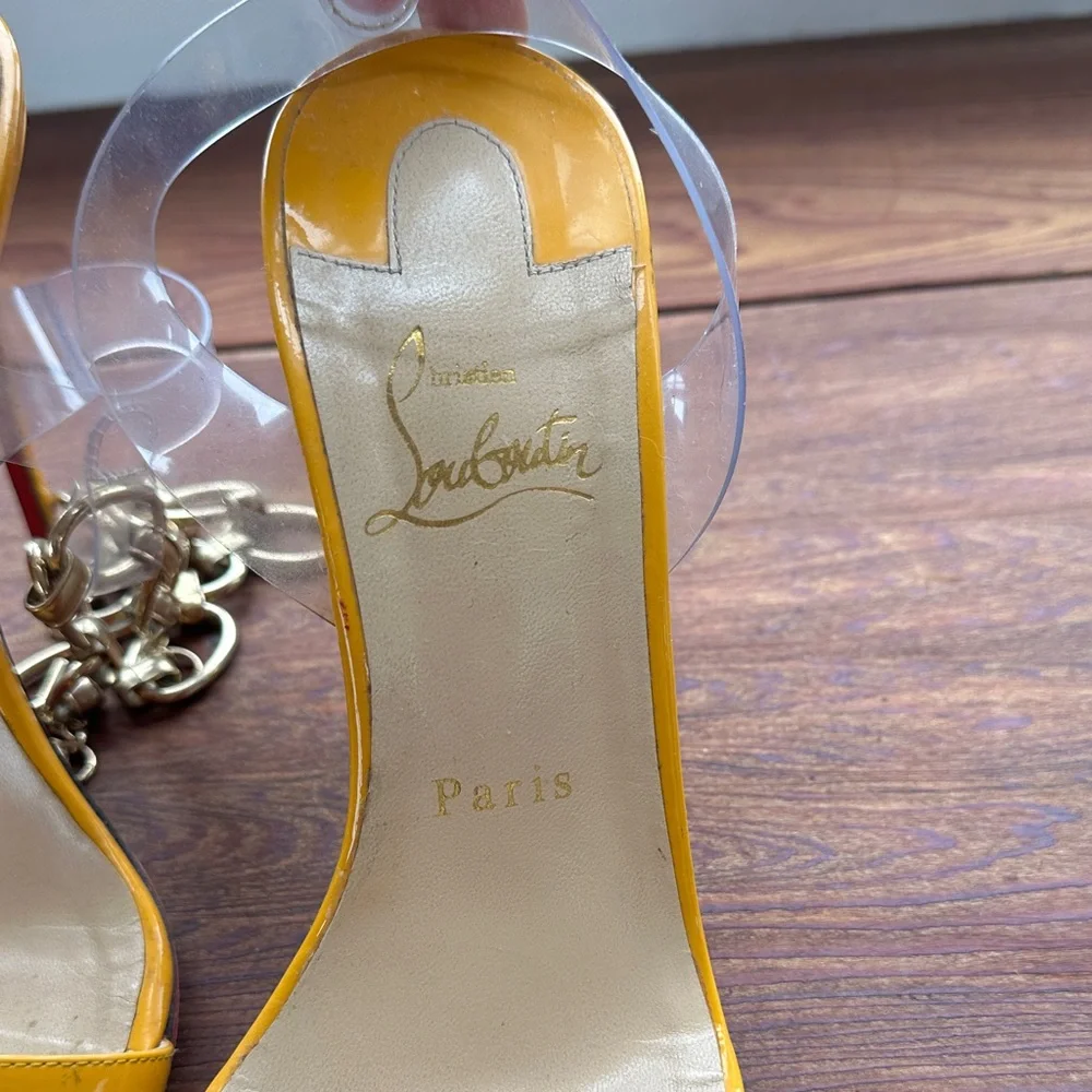 Christian Louboutin Yellow Heeled Sandals - Picture 3 of 7